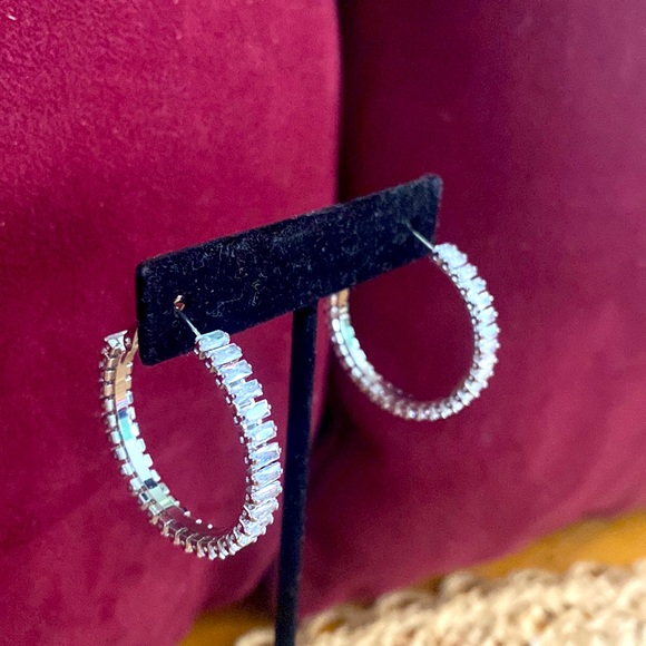 Christian Siriano Cubic Zirconia 1-1/4" Hoop Earrings - Picture 6 of 14